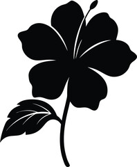 Hibiscus flower silhouette 