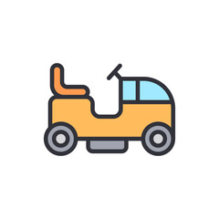 Stylized Illustration Of A Compact Lawn Mower For Garden Maintenance