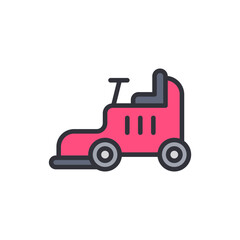 Stylized Pink Lawn Mower Illustration With Transparent Background