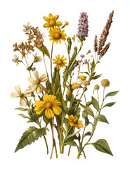 PNG Clump wildflowers art plant nature-inspired.