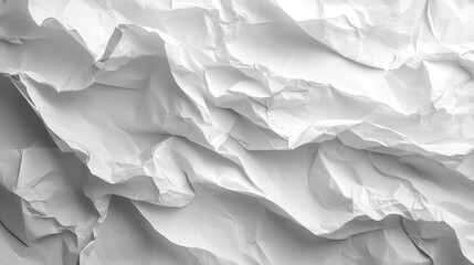 Obraz premium Crumpled white paper texture background.
