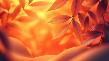 Autumn leaves in warm sunlight.