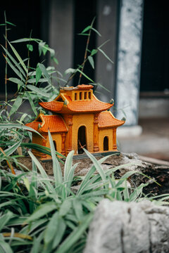 A miniature house in the Temple of literature in Hanoi, Vietnam