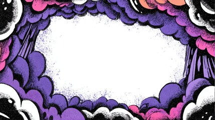 Minimalist cartoon comic stream overlay frame with clean, colorful design. Perfect for gamers and streamers seeking modern, fun digital art style overlays.