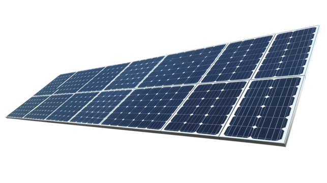 Standing Solar Panel Clean Energy Isolated on PNG Transparent Background
