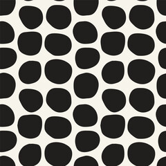 Vector seamless pattern. Modern stylish texture. Repeating creative tiles with hand-drawn careless shapes. Monochrome creative print. Contemporary graphic design.