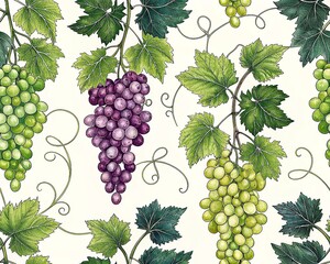 Obraz premium seamless pattern with grapes