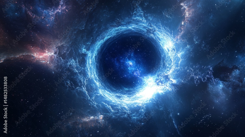 Wall mural a cosmic portal opening to another dimension in deep space