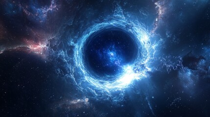 A cosmic portal opening to another dimension in deep space