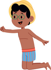 Boy in Swimwear with Hat