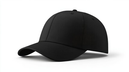 Fototapeta premium Stylish black cap display studio setting product photography minimalist environment close-up view fashion concept for branding