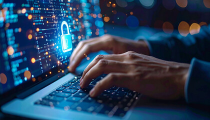 Digital Security: The image illustrates the concept of robust digital security, highlighting the actions taken to safeguard sensitive data and protect privacy.