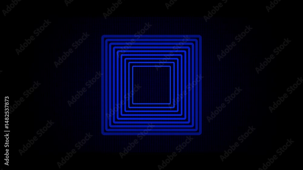 Poster abstract glowing neon rectangle border frame energy blue color line animation. neon rectangle frame 