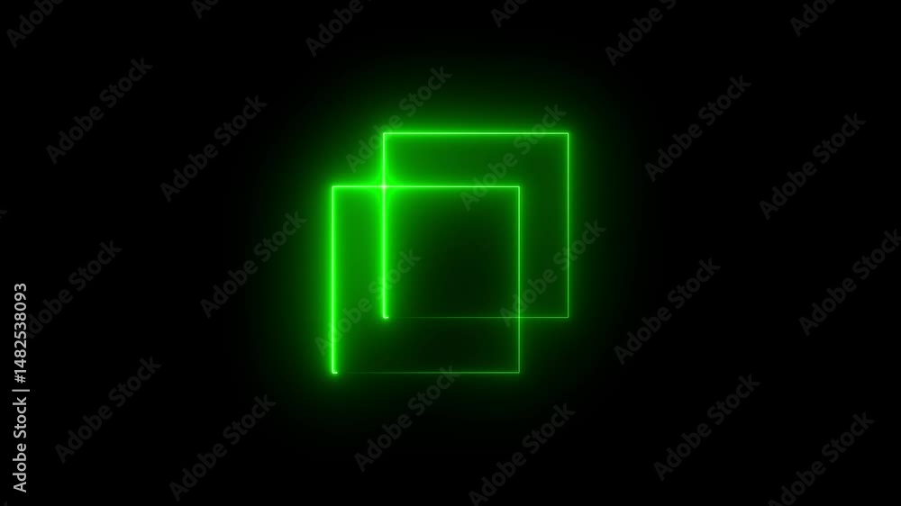 Poster neon square frames, glowing borders set, colorful futuristic design elements. rectangular, square co