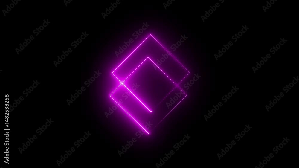 Poster neon square frames, glowing borders set, colorful futuristic design elements. rectangular, square co