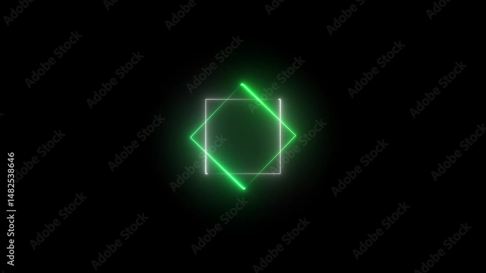 Poster neon square frames, glowing borders set, colorful futuristic design elements. rectangular, square co