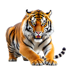 Obraz premium Majestic Bengal Tiger Stalking on Black Background Wildcat Predator Wildlife Animal Nature