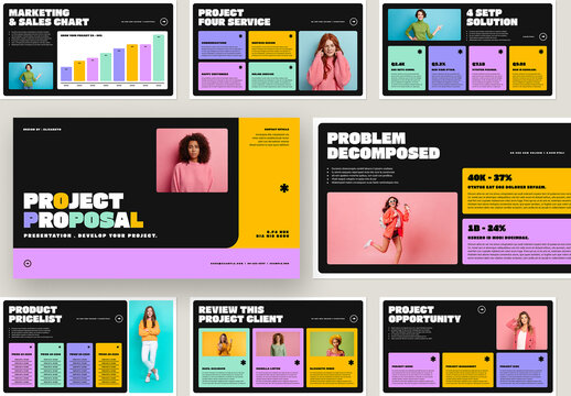 Bold and Vibrant Project Presentation Slide Design