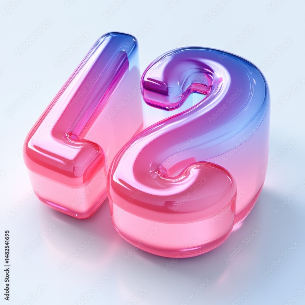 Poster glassy number twelve: a colorful 3d render