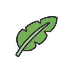 Stylized Tropical Leaf Illustration On A Transparent Background