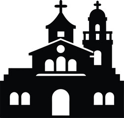 church silhouette vector