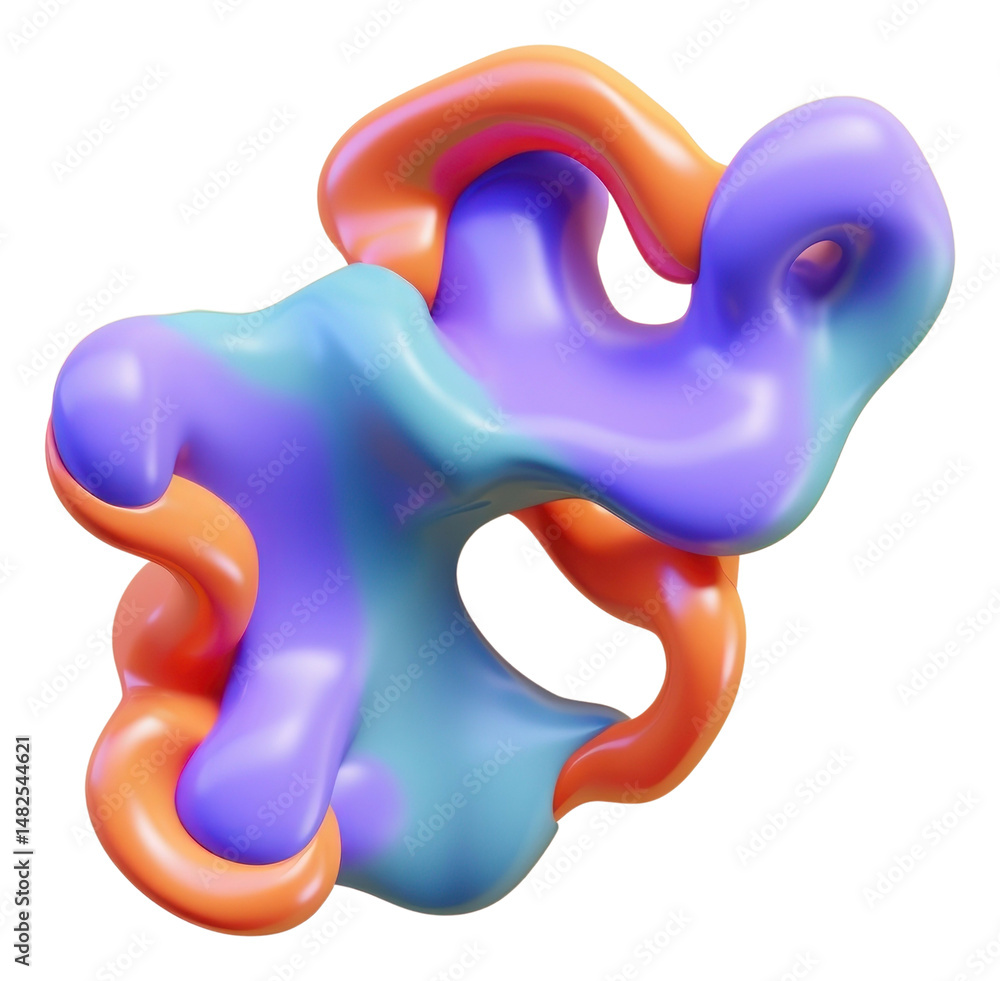 Poster png 3d render of abstract fluid shape represent of basic shape confectionery balloon sweets.