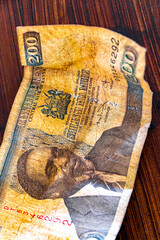 200 bill Kenya shilling money in Africa.