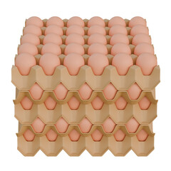 Egg Paper Tray Top View 3D Render Illustration