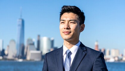 Fototapeta premium 高層ビルを背景にしたポートレート,Portrait with skyscrapers in background 