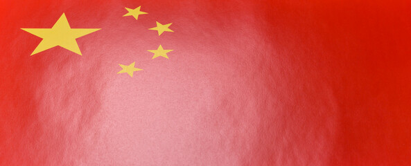 China, Chinese red flag with stars as background