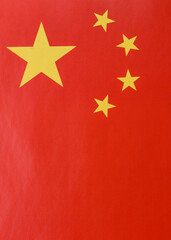 China, Chinese red flag with stars as background