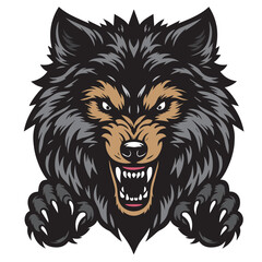 wolf head vector