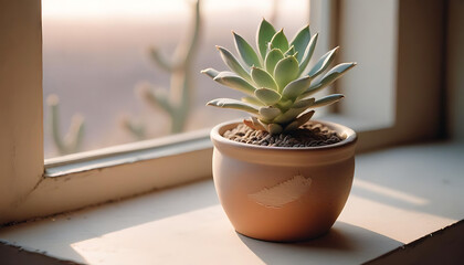 A clay pot with a plant in it — an extremely beautiful plant.