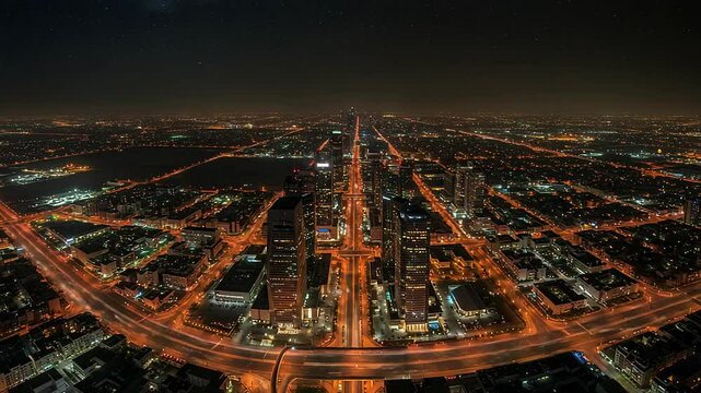 Riyadhs nighttime metropolis futuristic architecture and urban infrastructure at night