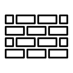 brick wall icon in outline style
