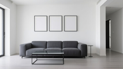 Luxury Picture Frames & Decorative Paintings Elevate Your Living Room Layout with Stylish Decoration Style Mockups