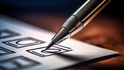 Selection Process: Pen Marking a Checklist