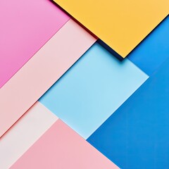 Abstract colorful geometric shapes composed of layered paper.  A vibrant display of overlapping hues