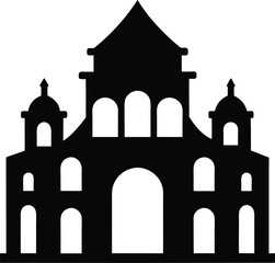 silhouette of church