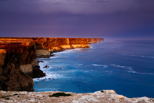 Storm clouds over the Nullarbor Cliffs and Great Australian Bight.