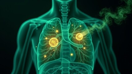 Green internal organ diagram of the human body