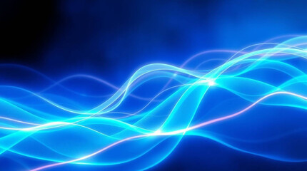 Abstract blue background with flowing waves design