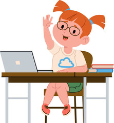 Girl Student at Desk