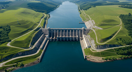 Aerial View: Stunning Dam & Reservoir
