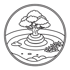 anti stress mandala coloring page, bold and easy mandala coloring page, mandala coloring page, line art, black and white illustration