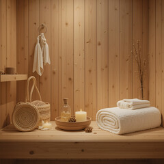 Natural accessories in sauna