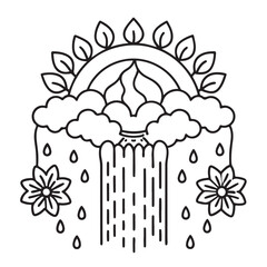 anti stress mandala coloring page, bold and easy mandala coloring page, mandala coloring page, line art, black and white illustration