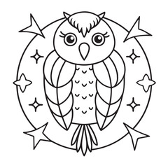 anti stress mandala coloring page, bold and easy mandala coloring page, mandala coloring page, line art, black and white illustration