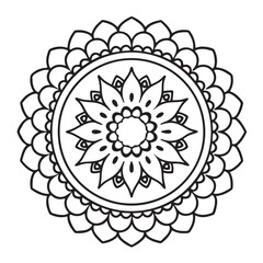 anti stress mandala coloring page, bold and easy mandala coloring page, mandala coloring page, line art, black and white illustration