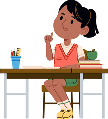 Student at Desk Learning